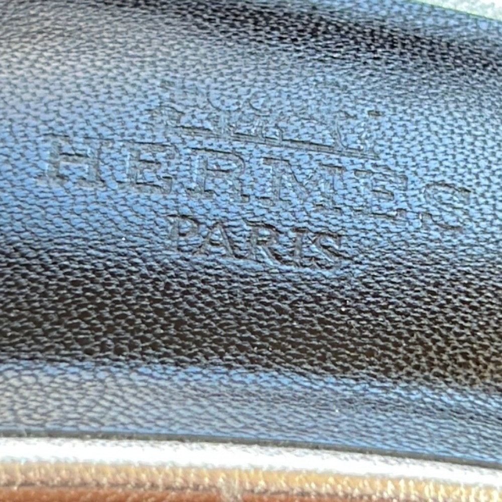 HERMES Metallic Calfskin Tandem Sandals Luxury Size 37 - Picture 14 of 16